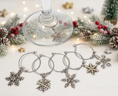 Kit Marcador De Taças Flocos (Escolha O Modelo) Natal / Ano Novo