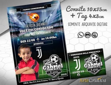 CONVITE DIGITAL C/TAG Futebol Time da Juventus 2