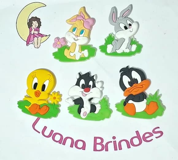 Aplique Baby Looney Tunes Emborrachado Pacote C/5 Unidades
