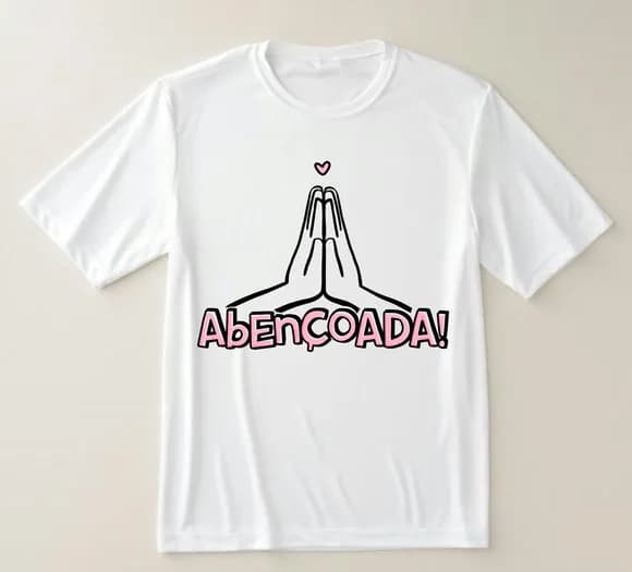 Camiseta Feminina Abençoada Estilo e Fé em Uma Só Peça