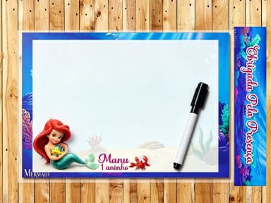 Lousa Magica Infantil Personalizada da Sereia Ariel