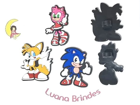 Ponteira P/lápis Turma do Sonic Pacote com 6 Unidades