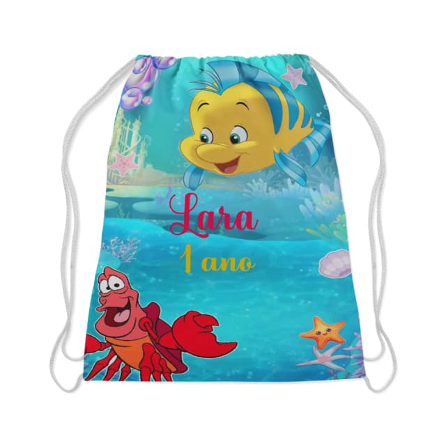 Mochilinha Personalizada para lembrancinhas do Linguado e Sebastian