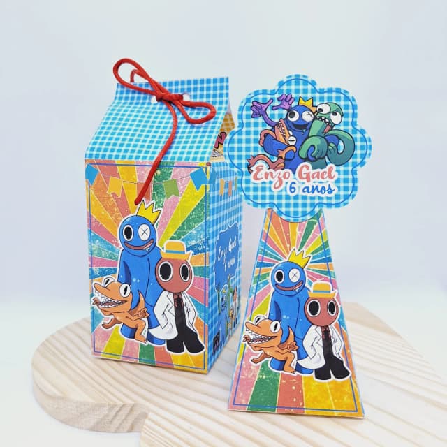PEGUE E MONTE - Kit Festa RAINBOW FRIENDS - Decoração de Festa - Caixinhas Personalizadas