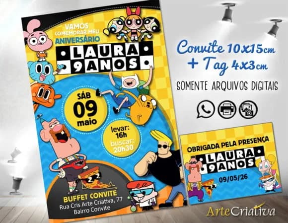Convite Digital C/tag Cartoon Network