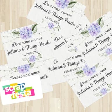 Adesivo Personalizado Retangular Festa Casamento