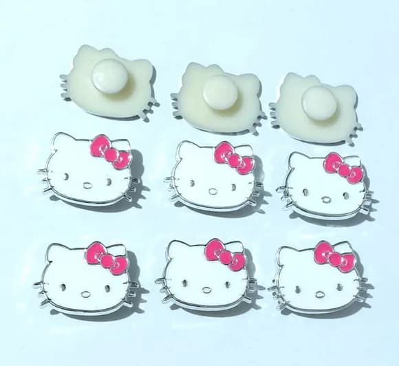 Pins para Crocs Hello Kitty Abs Pacote com 6 Unidades
