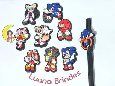 Lápis C/ponteira Turma do Sonic Emborrachado 9 Unidades