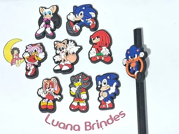 Lápis C/ponteira Turma do Sonic Emborrachado 9 Unidades