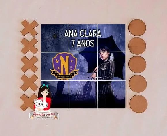 Jogo da Velha Personalizado Wandinha