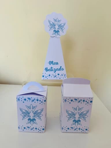 kit 15 Caixas Lembrancinhas Batismo Crisma Primeira Eucaristia Menino
