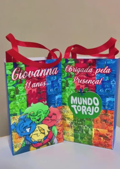 Sacolinhas Personalizadas Mundo Torajo Lembrancinhas Para Aniversário