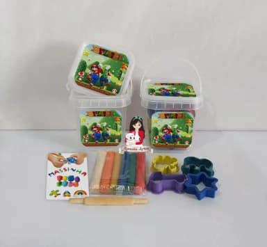 Kit Massinha no Baldinho Personalizado Super Mario