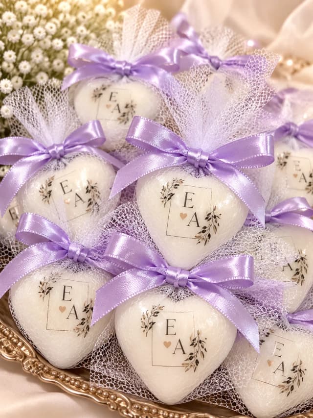 20 Corações de Sabonete personalizados
