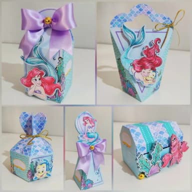 Kit 60 Lembrancinhas Ariel Aquarelada