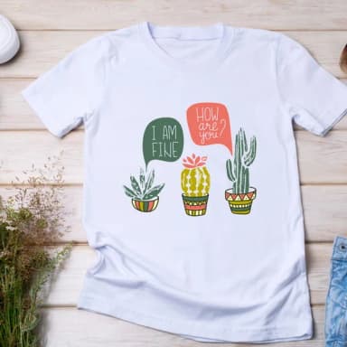 Camiseta Cactos - Diálogo How Are You I Am Fine