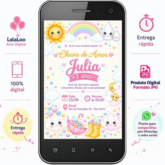 Convite Digital Chuva de Amor