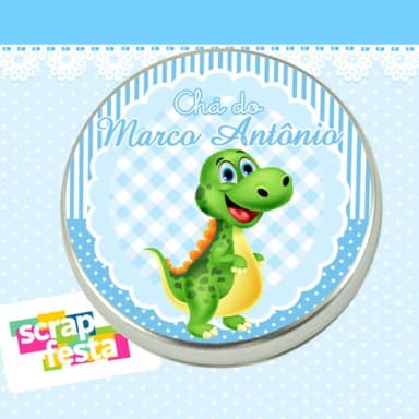 Latinha de Chá de Bebê Latinhas Menino Dinossauro Cute