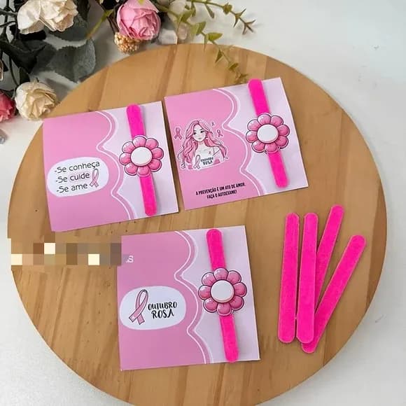 Card com Mini Lixa Outubro Rosa