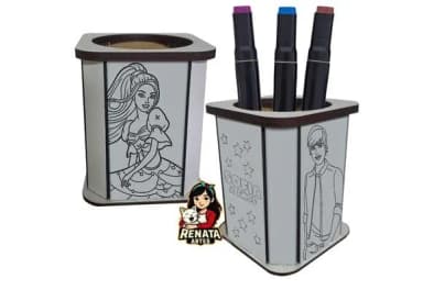 Porta Lápis para Colorir Barbie