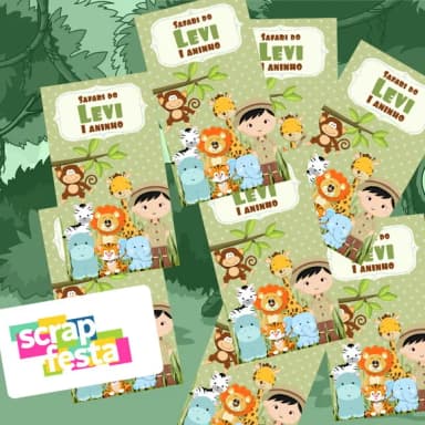 Adesivo Personalizado Retangular 4x7 Safari