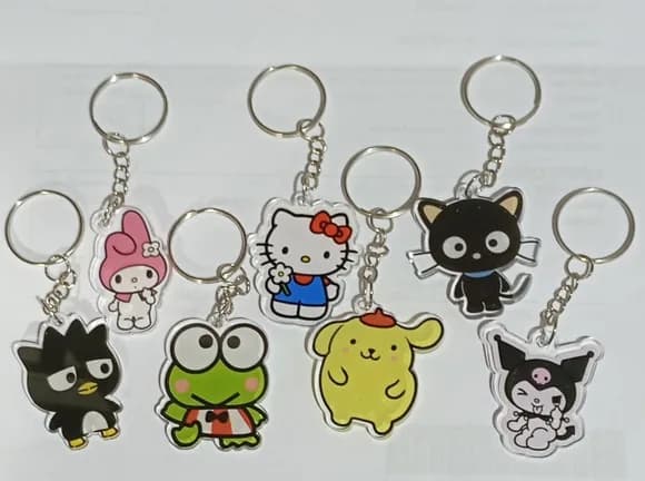 Chaveiro Turma Hello Kitty Acrilico Pct com 35 Unidades