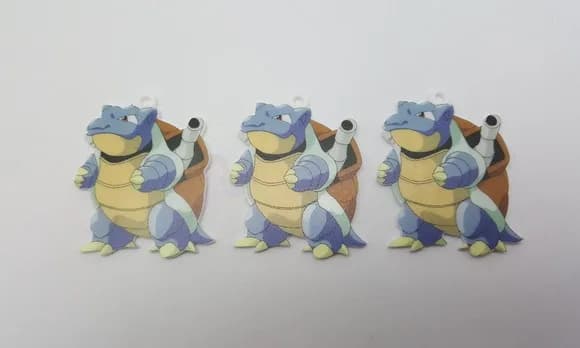 4 Pingente Pokémon Blastoise em Acrílico UV
