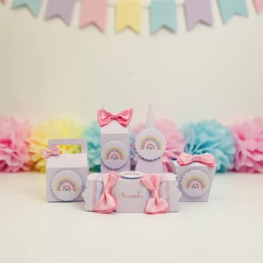 Kit 30 Lembrancinha Arco Iris Boho