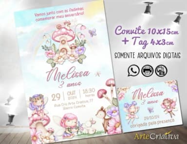 Convite Digital C/tag Jardim das Fadas Ni2