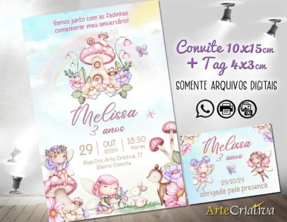 Convite Digital C/tag Jardim das Fadas Ni2