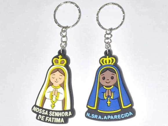 Chaveiro N.sra.aparecida e N.sra. de Fátima -4 Unidades