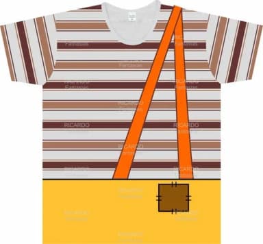 Camiseta Infnatil Fantasia Garoto da Vila Listrada com Suspensorio Laranja