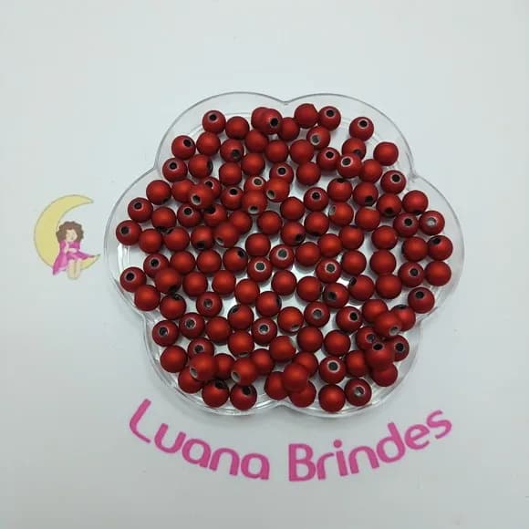 Bolinha Emborrachada Vinho Metalizada 8mm Pct 100 Unidades