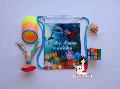 Mochila Brinquedos Retrô Tema Fundo do Mar