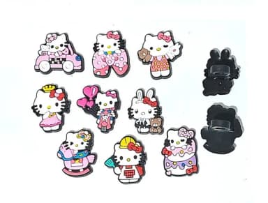 Ponteira P/lápis Hello Kitty Emborrachado Pacote com 9 Unida