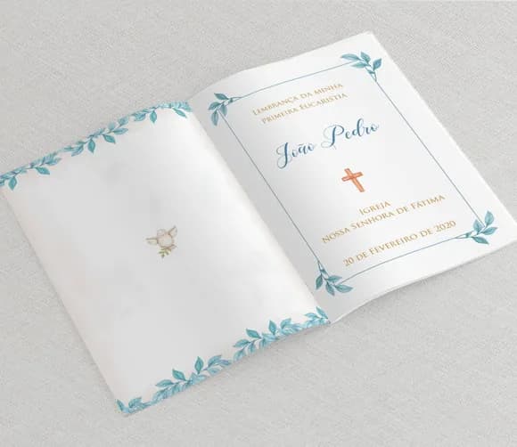 Lembrança Eucaristia - Livrinho Orações - Divino Azul