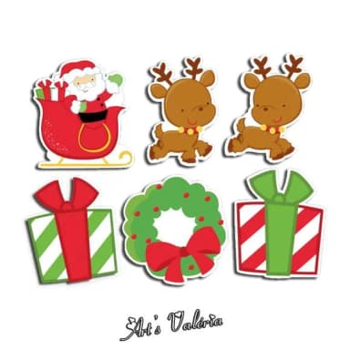 Kit 6 Adesivos de Natal - 5cm Cada Adesivo