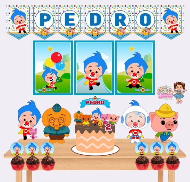 Kit Festa Só Um Bolinho PALHAÇO PLIM PLIM - Decoração de Festa