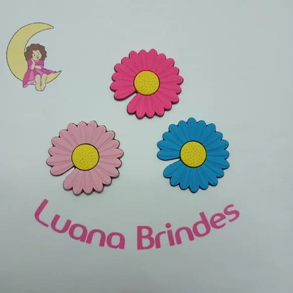 Aplique Flor Bem Me Quer Emborrachado 3,5cm Pct C/6 Unidades