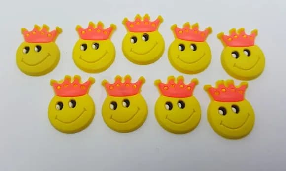 Aplique de Carinha Feliz Emborrachado de 2cm- 10 Unidades