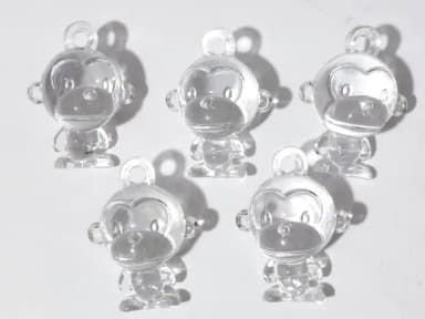 Pingente Macaco de Acrílico 3,8cm Pacote com 10 Unidades