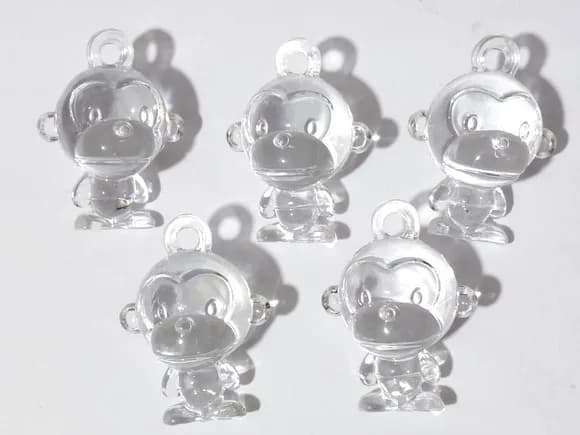 Pingente Macaco de Acrílico 3,8cm Pacote com 10 Unidades