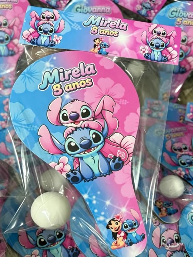 Raquete de Ping e Pong Personalizada para lembrancinhas do Stitch