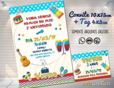 CONVITE DIGITAL C/TAG Aniversário Música