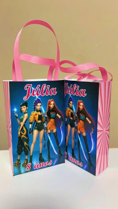 Sacolinhas Personalizadas Guerreiras do Kpop Lembrancinhas Para Aniversário