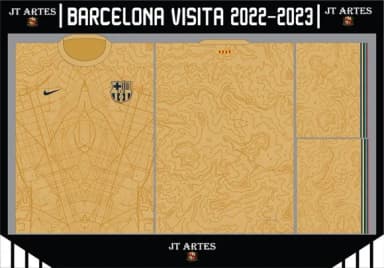 Vetor Camisa do Barcelona Visita 2022/2023
