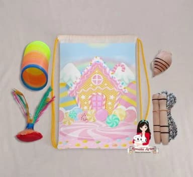 Mochila Boa Infância Personalizada Tema Doceria Confeitaria
