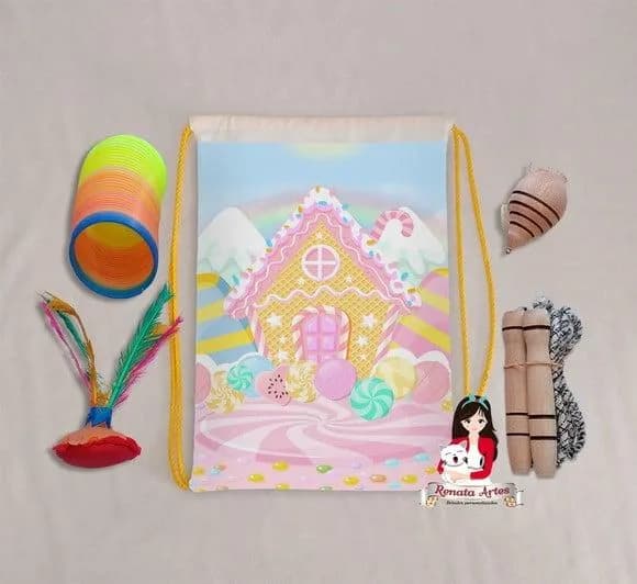 Mochila Boa Infância Personalizada Tema Doceria Confeitaria