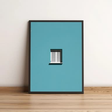Quadro Janela Minimalista em Azul 366