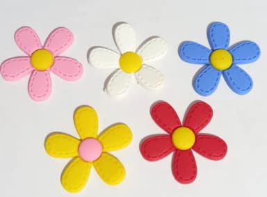 Aplique Flor Colorida 4cm Emborrachado- 5 Unidades